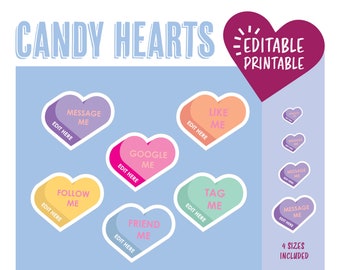 Candy Hearts Door Decoration / Valentine's Day / Conversation /  Printable / Door Dec / RA / Resident Assistant / Classroom / Name Tags