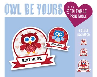 Ow'l Be Yours  Door Decoration / Valentine's Day / Heart / Owl / Printable / Door Dec / RA / Resident Assistant / Classroom / Name Tags