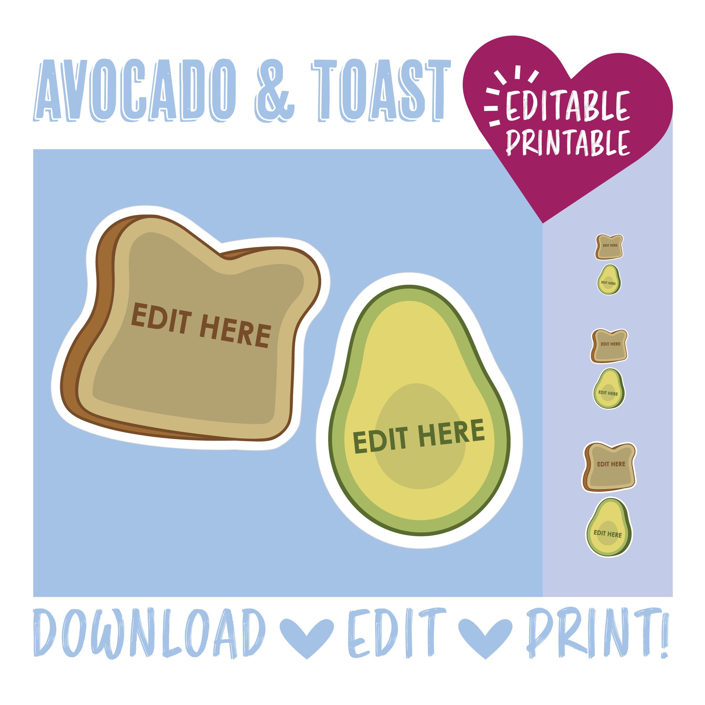 Avocado and Toast Door Decoration /door Dec / Printable / - Etsy