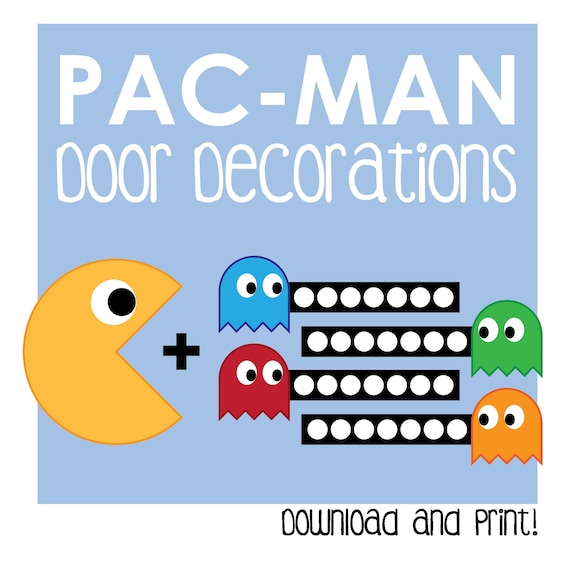 Arcade Game Door Decoration Printable Door Dec Theme Ra Resident Assistant Teacher Name Tags Pacman Packman Pack