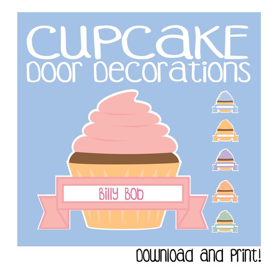 Cupcake Door Decoration Printable Food Sweet Icing Desert Door Dec Theme Ra Resident Assistant Teacher Name Tags