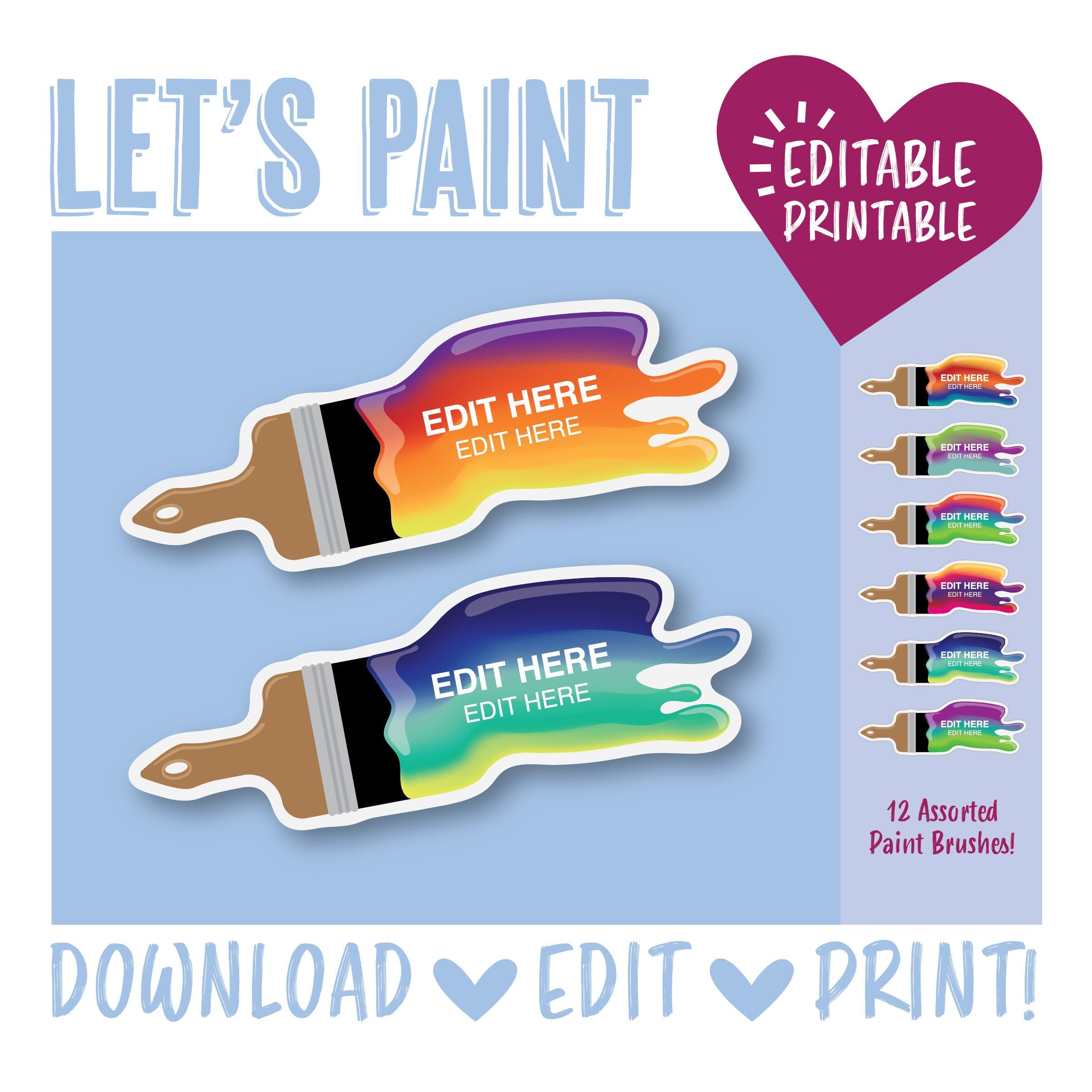 Let's Paint Rainbows Door Decoration / Artist / Paint Etsy