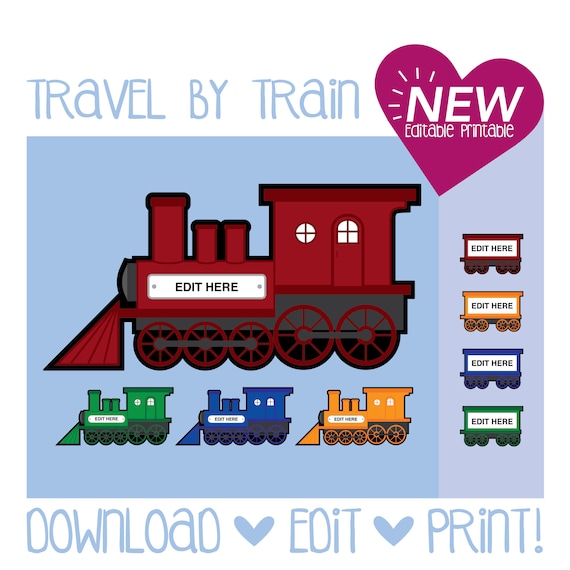 Train Car Door Decoration Editable Printable Travel Etsy