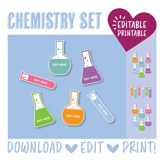 Chemistry Set Door Decoration Chemical Reactions Test Tubes Etsy