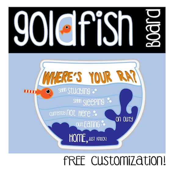 Goldfish Ra Board Printable Fish Fishbowl Under The Etsy
