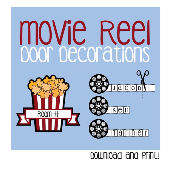 Video clip Reel Doorway Decoration / Printable / Cinema / Popcorn photo regarding Printable Door Decorations identify Online video Reel Doorway Decoration / Printable / Cinema / Popcorn