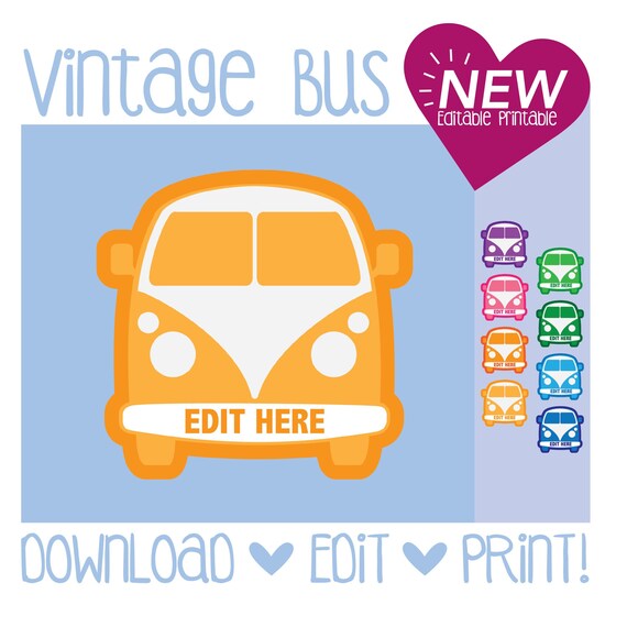 Vintage Bus Door Decoration Printable Travel Road Trip Etsy