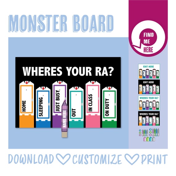 monsters board wheres your ra movies printable etsy denmark