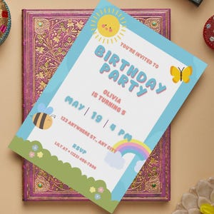 Cute Nature-Themed Birthday Invitation - Printable Party Invite | Elegant Printable Template | Digital Download | Digital Invite | Canva