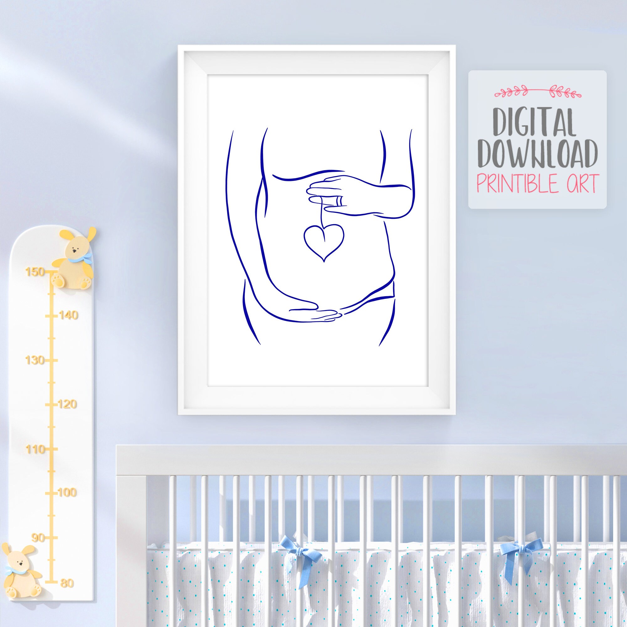 Nursery Digital Poster Pregnant Woman Digital Print Pregnant Etsy UK