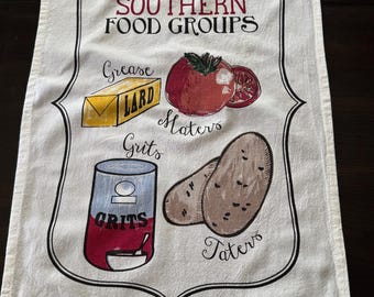 Tea Towel Four Southern Food Groups