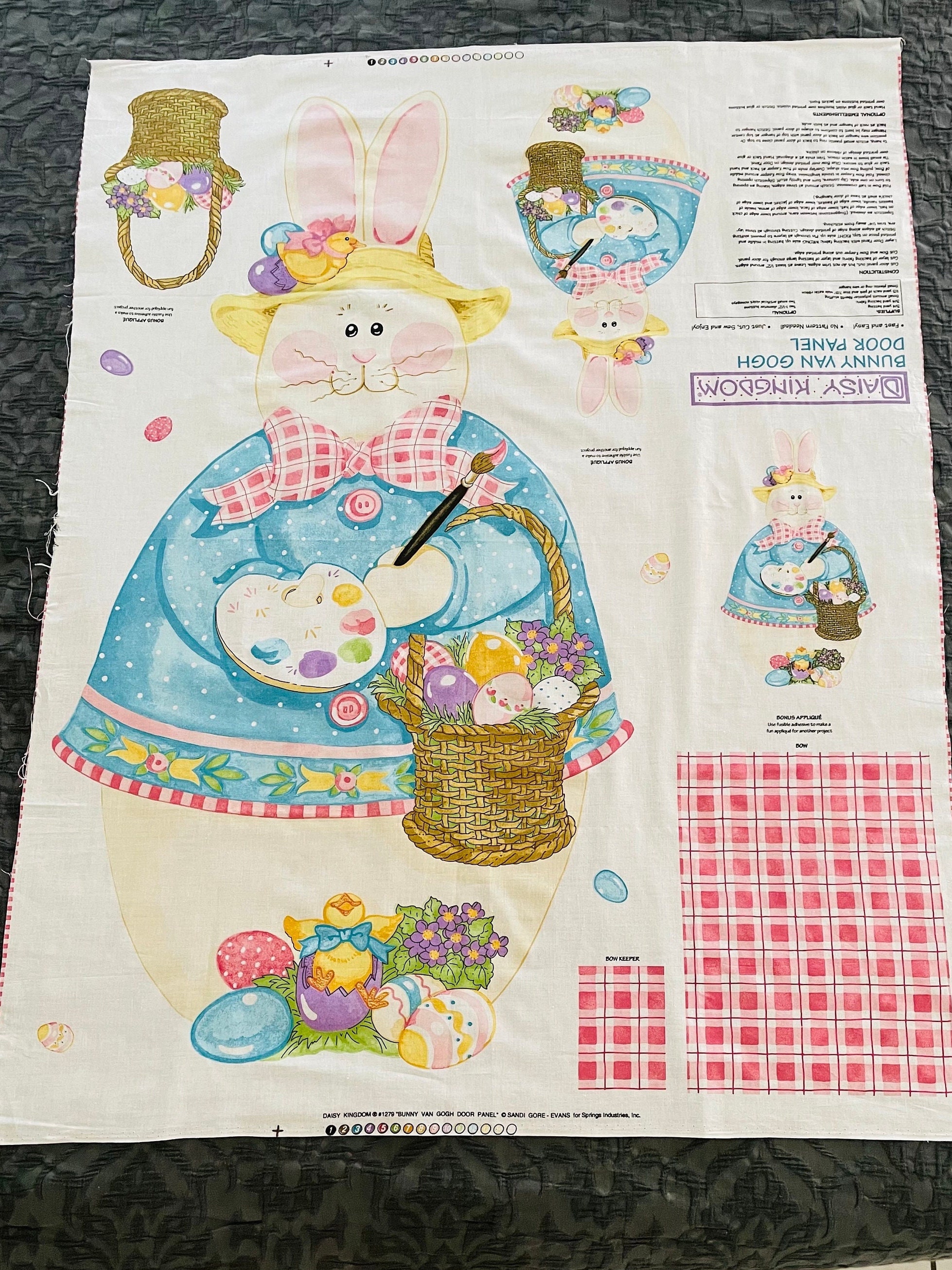 Panneau Porte Daisy Kingdom – Lapin Van Gogh – Tissu Déco Pâques