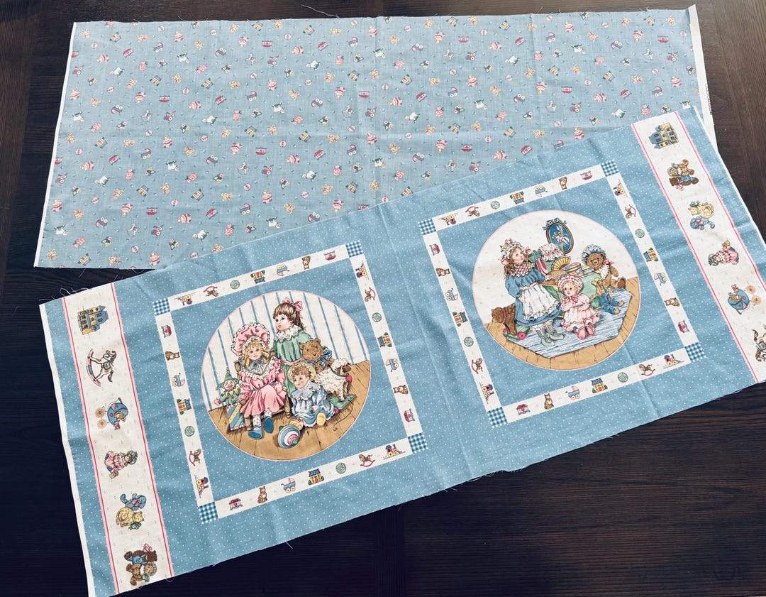 Victorian Dolls and Toys Fabric Panel, Pillow Panel, Tote Bag Panel ...