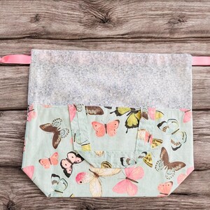 Garden Butterfly’s Drawstring Project Bag with Handles
