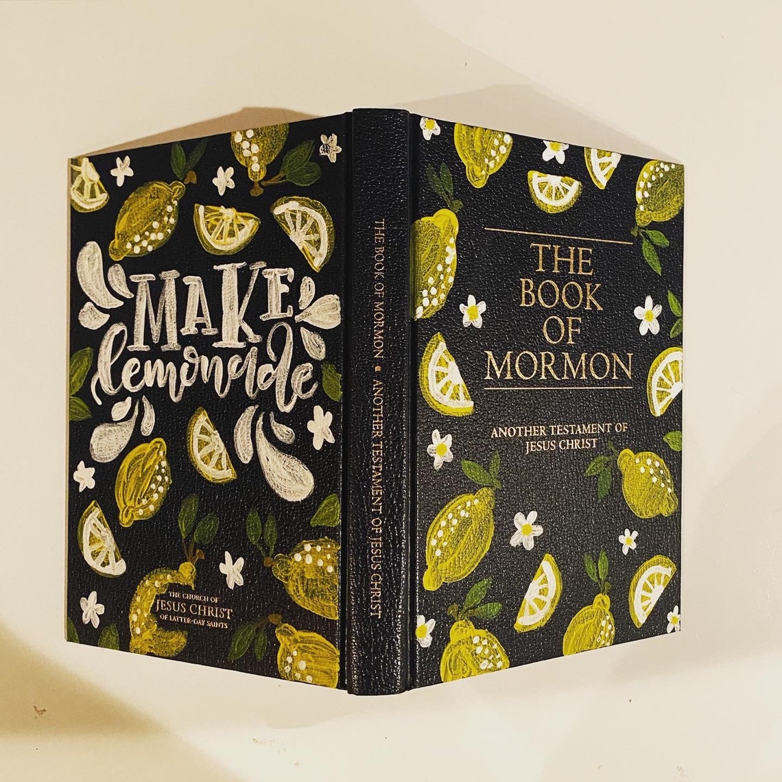 Hand Painted Book of Mormon Make Lemonade Design Etsy