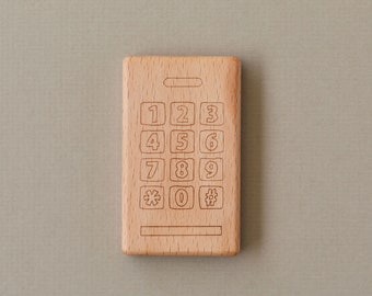 Wooden Phone Toy | Wooden Cell Phone | Montessori Toy | Educational Toy | Personalized Gift | Imaginative Play | Pretend Play