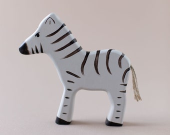 Zebra Figurine | Wooden Animal | Wooden Zebra | Montessori Toy | Educational Toy | Wooden Toy | Imaginative Play | Nursery Decor