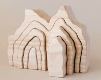 Wooden Coral Stacking Toy | Coral Shaped Stacking Toy | Balancing Wooden Game | Montessori Baby Toys | Educational Toys