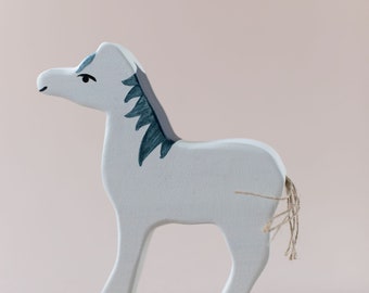 Horse Figurine | Wooden Animal | Wooden Horse Farm Animal | Montessori Toy | Educational Toy | Wooden Toy | Imaginative Play | Nursery Decor
