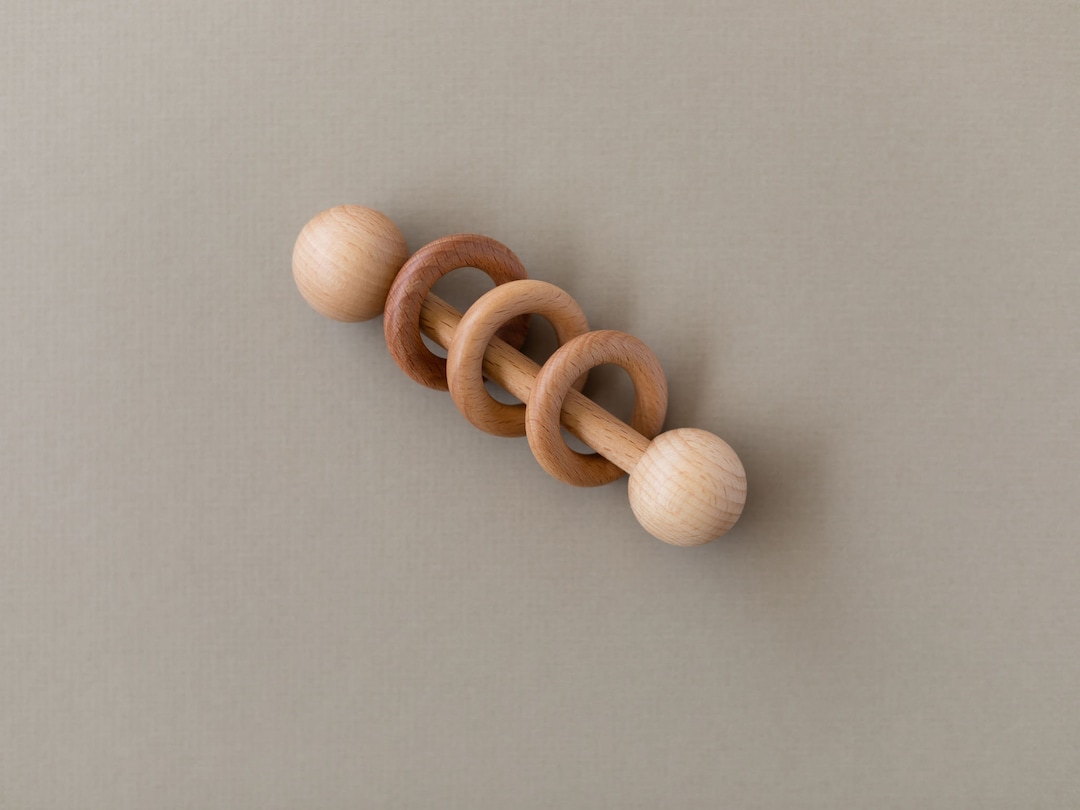 Organic Wooden Rattle | Montessori Baby Toy | Personalized Gift | Baby ...