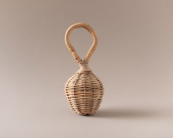 Boho Rattan Rattle | Montessori Baby Toy | Baby Rattle | Sensory Play | New Baby Gift | Photo Prop | Organic Rattle