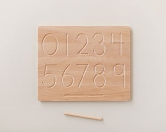 Reversible Number Tracing Board | Montessori Baby Toy |  Educational Toy