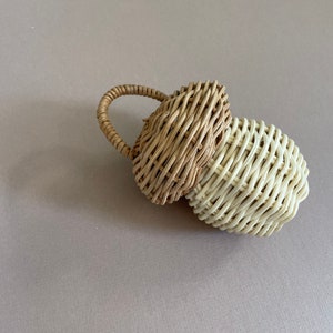 Mushroom Rattan Rattle Montessori Baby Toy Baby Rattle Sensory Play New Baby Gift Photo Prop Organic Rattle image 2