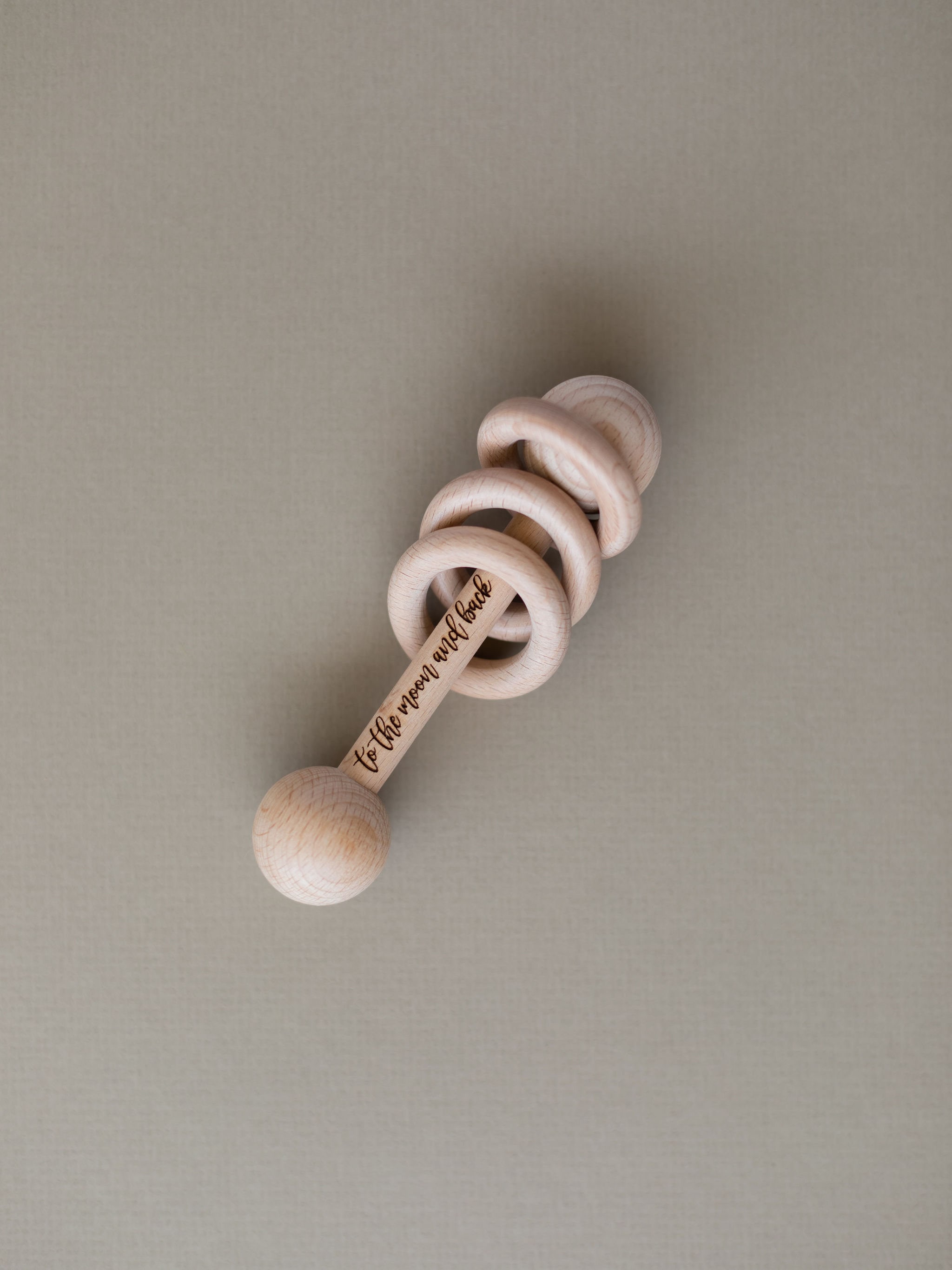 Organic Wooden Rattle | Montessori Baby Toy | Personalized Gift | Baby ...