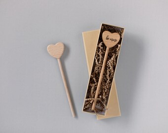 Personalized Wooden Heart Wand | Fairy Wand | Magic Wand | Heart Wand | Flower Girl Wand | Keepsake | Christmas Stocking | Party Favor