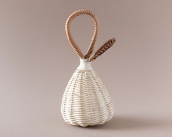 Pear Rattan Rattle | Montessori Baby Toy | Baby Rattle | Sensory Play | New Baby Gift | Photo Prop | Organic Rattle