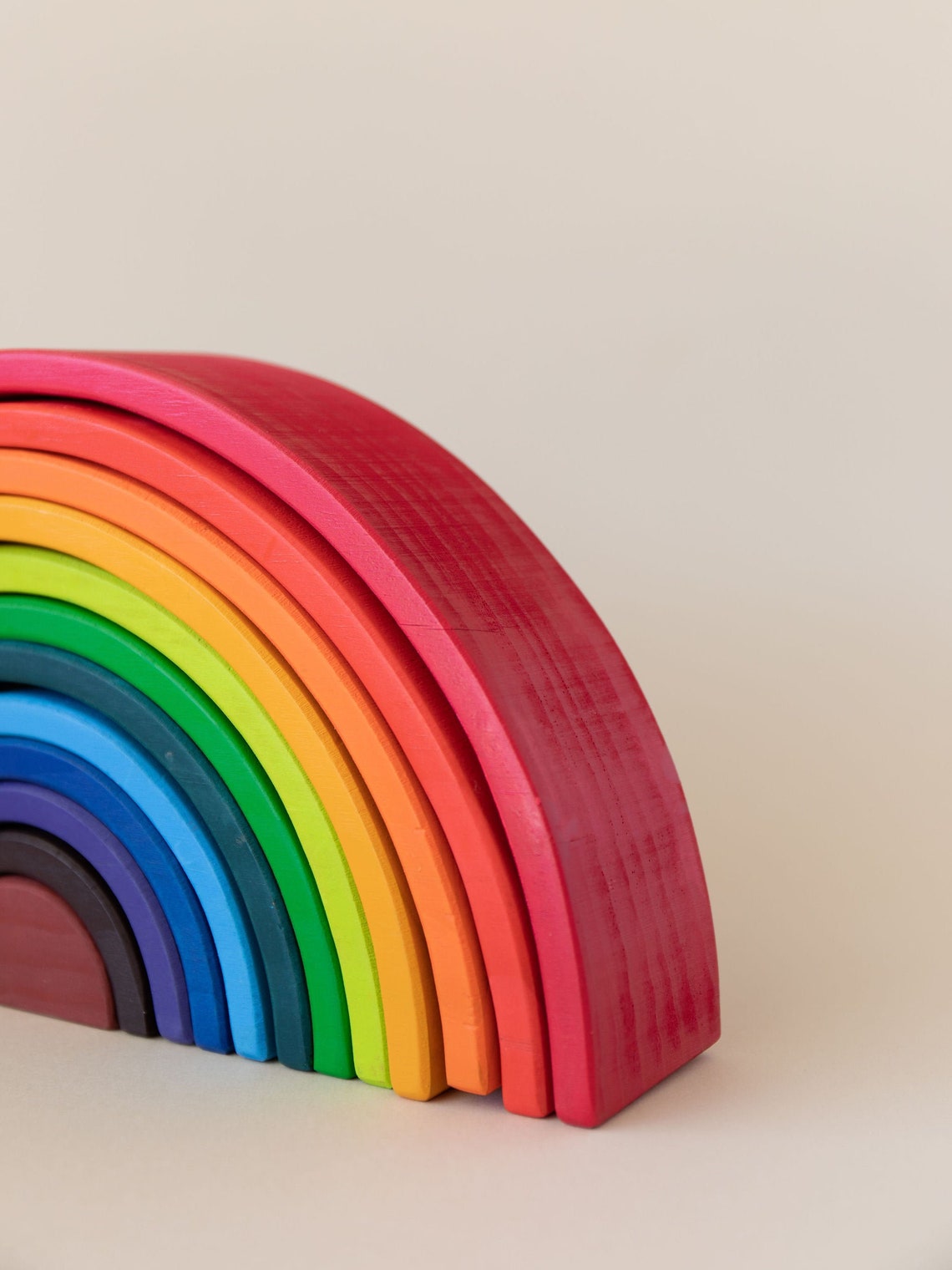 Wooden Rainbow Stacking Toy Rainbow Shaped Stacking Toy Etsy