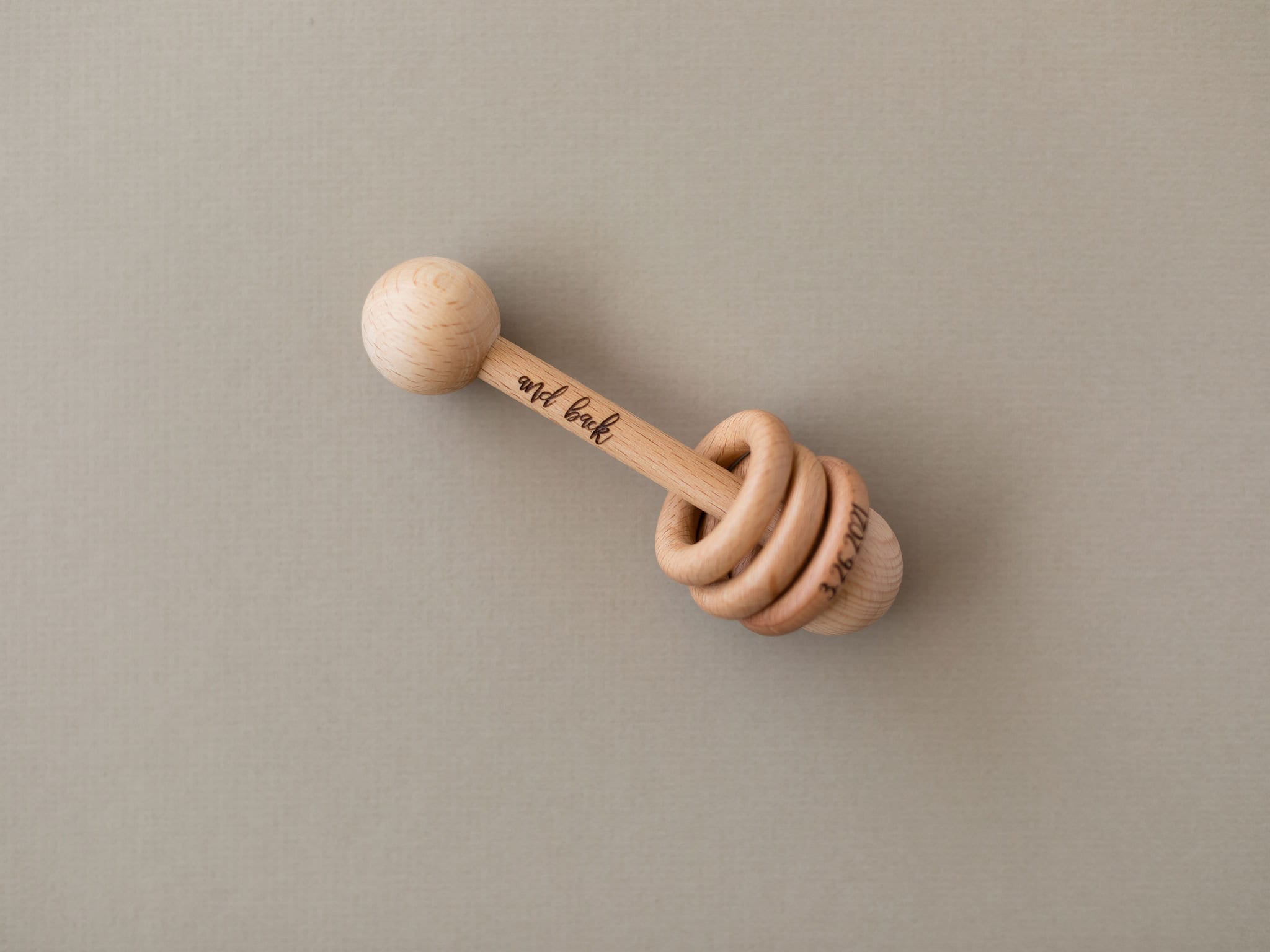 Organic Wooden Rattle | Montessori Baby Toy | Personalized Gift | Baby ...