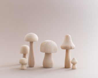 Wooden Mushrooms | Wooden Mushroom Set | Montessori Toy | Educational Toy | Pretend Play | Imaginative Play