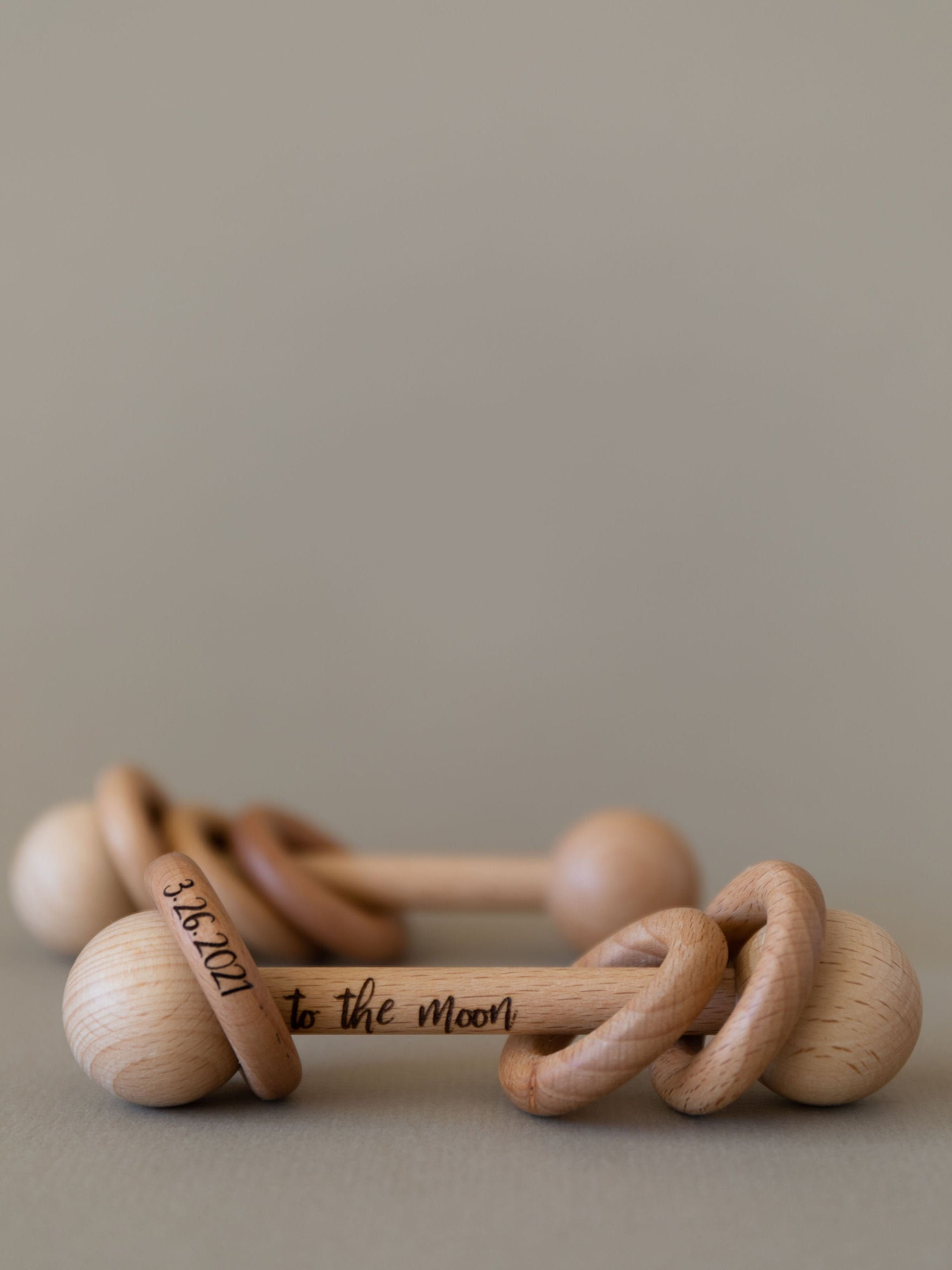 Organic Wooden Rattle | Montessori Baby Toy | Personalized Gift | Baby ...