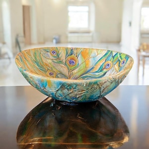Hand painted bathroom sink countertop basin, unique artwork created by the artist