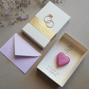 Hochzeit Geschenkkarte Geldgeschenk Karton Herz gold lila rosa