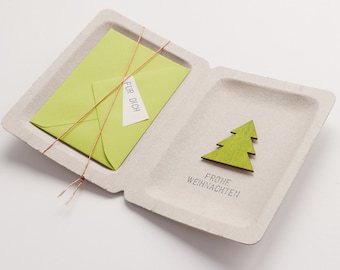 Weihnachtskarten Geldgeschenk Box Tannenbaum grün