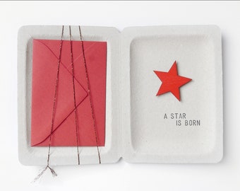 Birth Baptism Congratulations Box A Star