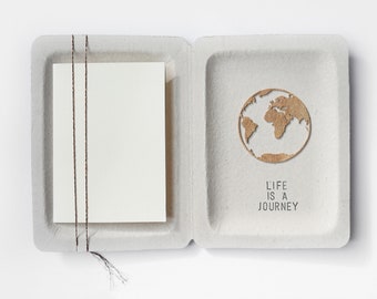 Glückwunsch Abschied bestandene Prüfung Karte Life is a journey Box Globus