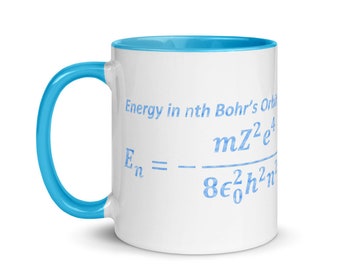Energy in nth Bohr Formula Blue Mug with Color Inside