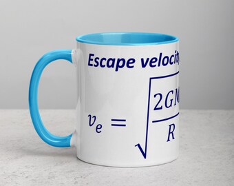 Escape Velocity Formula Mug Navy Blue with Color Inside best gifts 2020 and Beyond