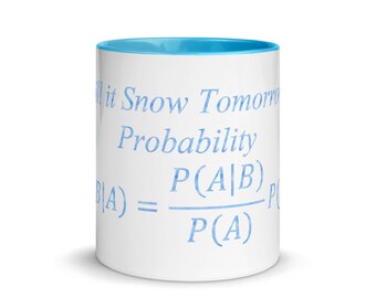 Will it Snow Tomorrow Mug Math Equation Blue with Color Inside