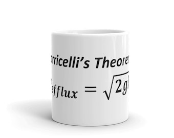 Torricelli Equation Mug, Engineer mug, graduation mug