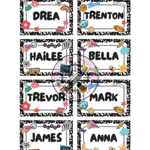 Editable Student Name Labels: Classroom Desk Decor (PDF Downloadable Template)