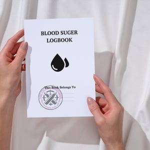 Printable Daily Blood Sugar Logbook, Blood Sugar, Health Log, Printable Template, Instant Download, Blood Sugar Log Book, Diabetes Tracker