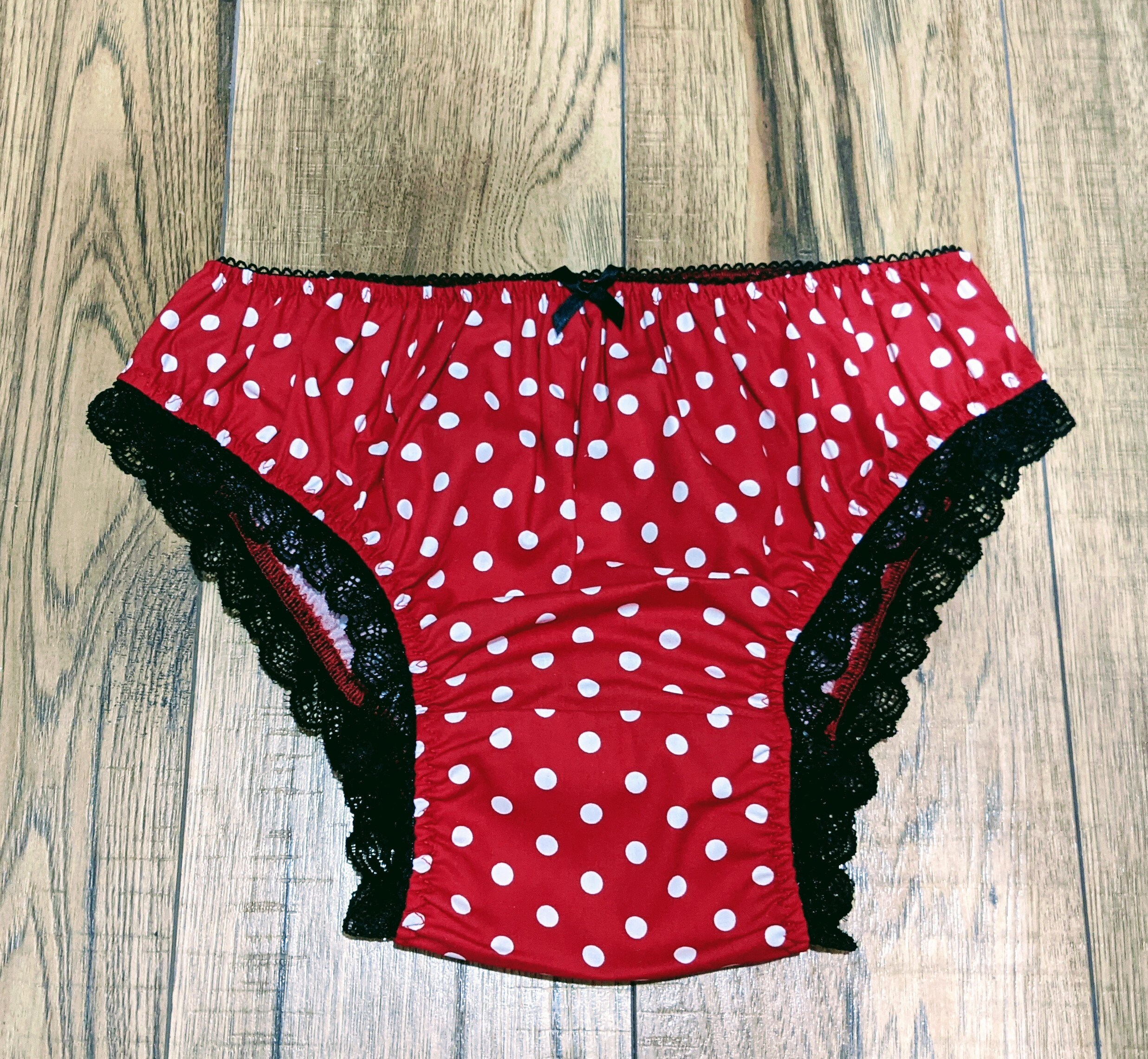Red And White Polka Dot Woven Panties Etsy