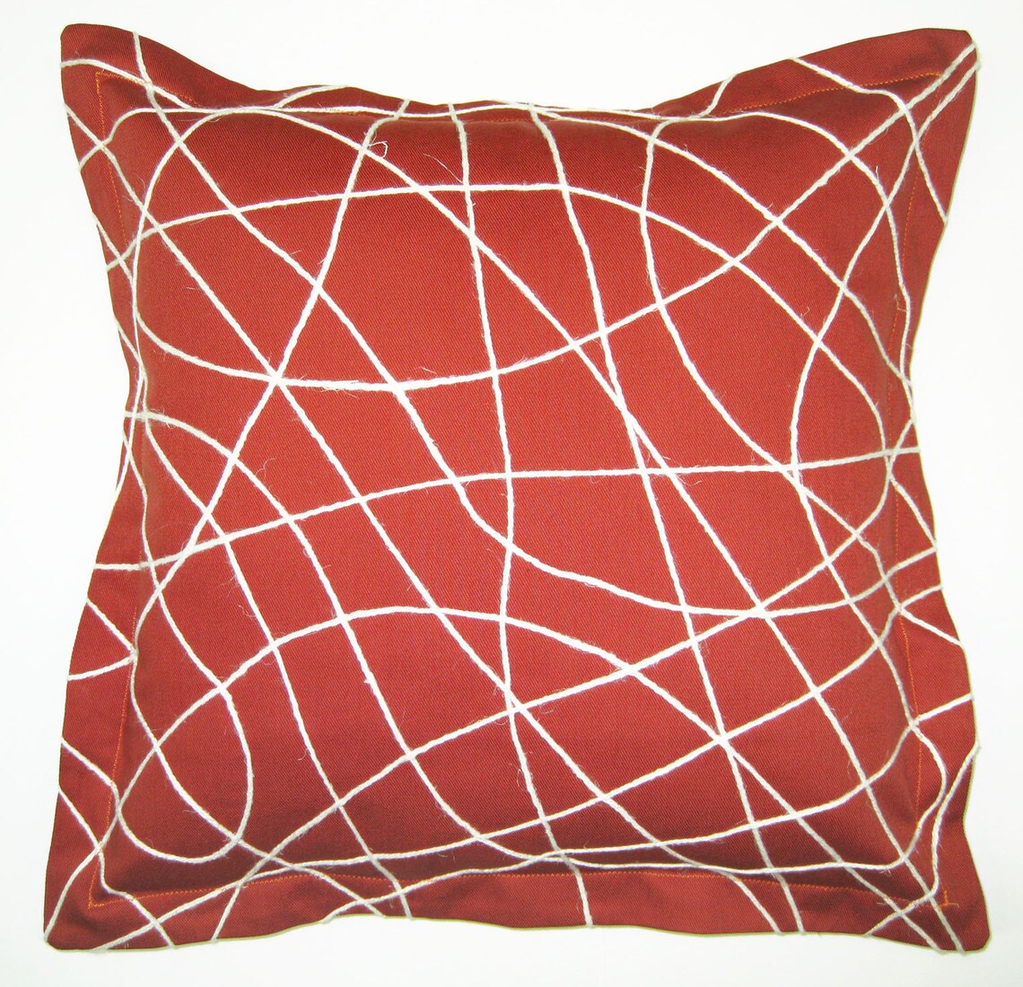 Decorative pillow. Red pillowcase cotton decorated with Etsy