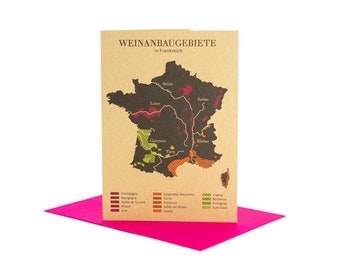 Grußkarte Weinanbau in Frankreich