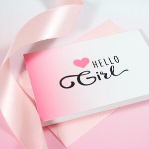 Mini-Grußkarte Hello Girl
