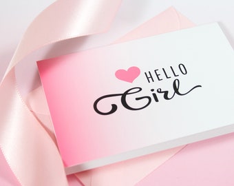 Mini-Grußkarte Hello Girl